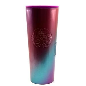 Starbucks Stainless Steel Gradient Tumbler Purple Teal 20oz Insulated - No Straw